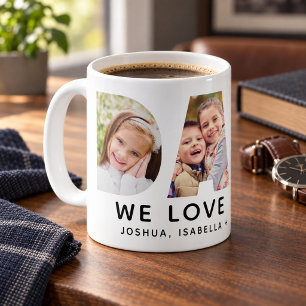 Dad We Love You 3 Photo Letter Coffee Mug