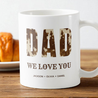 Dad We Love You Brown Typography Western Country Coffee Mug