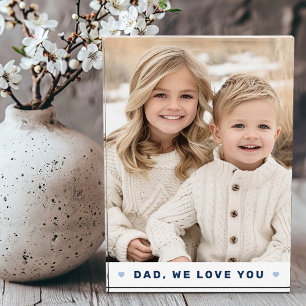 Dad we love you hearts blue fathers day photo block