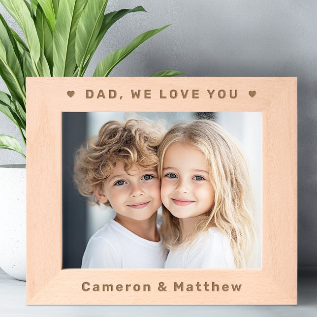 Dad we love you hearts kids names Father's Day Etched Frames (Dad we love you hearts kids names Father's Day Etched Frames)
