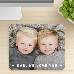 Dad we love you hearts overlay fathers day photo mouse pad