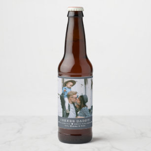 Dad We Love You   Modern Father's Day Photo  Beer Bottle Label
