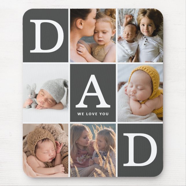Dad We Love You Photo Collage Mouse Pad (Front)