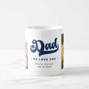 Dad we love you photo hearts blue fathers day coffee mug