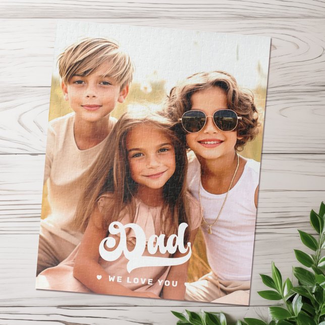 Dad we love you photo hearts text fathers day jigsaw puzzle (Dad we love you photo hearts text fathers day jigsaw puzzle)