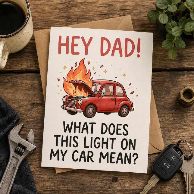 “Dad, What Does This Light On My Car Mean?”Quote Invitation (🎁 The Card Dad Won’t Stop Talking About!)