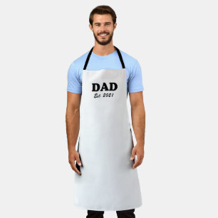Dad white Custom Established date modern fun Apron