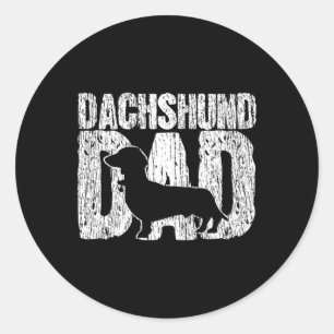 Dad Wiener Father Fathers Day Vintage Gift  Classic Round Sticker