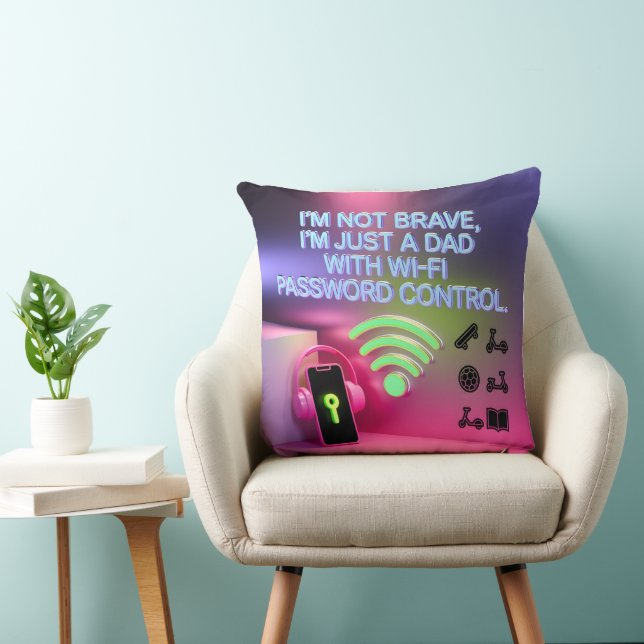 Dad WiFi Password Control Funny Father Gift Cushion (Chair)