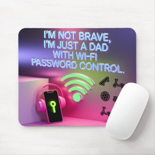 Dad WiFi Password Control Funny Father Gift Mouse Pad (With Mouse)