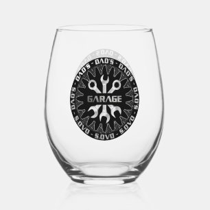 Dad Will Love This! Garage Bar Lounge Stemless Wine Glass
