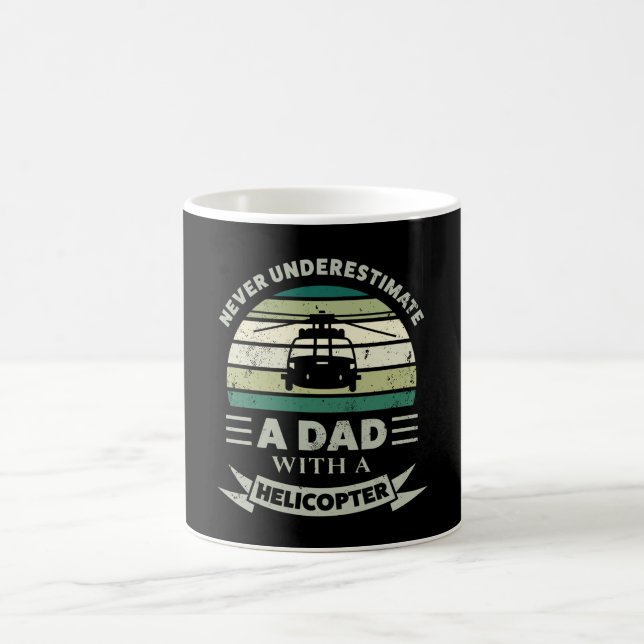 Dad with a Helicopter Funny Gift Fathers Day Men Coffee Mug (Center)