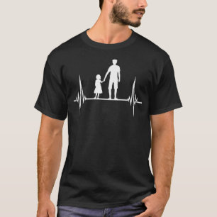 Dad With Daughter Holding Hands Pulse Premium  T-Shirt