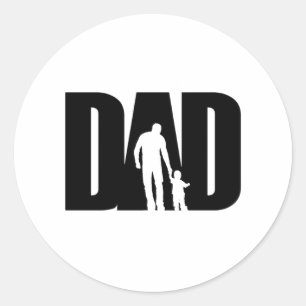 Dad With Son Shirt Father's Day Gifts For Dad Classic Round Sticker