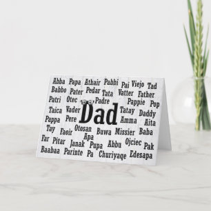 Dad Word Cloud Foreign Language Card