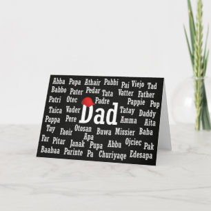 Dad Word Cloud in Foreign Language Card