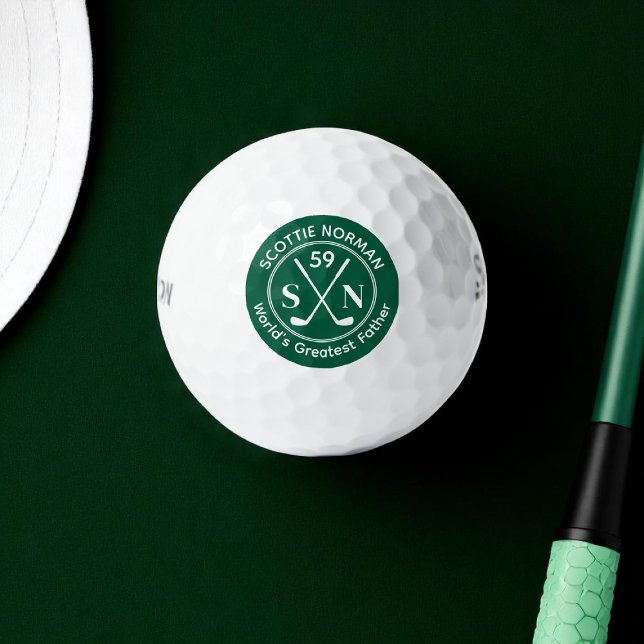 Dad 'World's Greatest Father' green Golf Balls (Creator Uploaded)