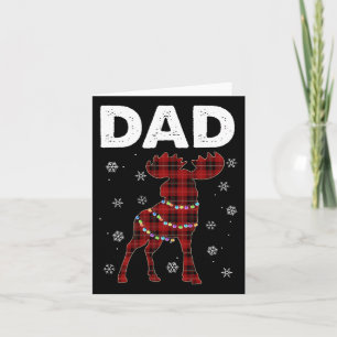 Dad X-mas Moose Santa Family Matching Pyjamas Card