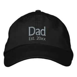 Dad Year Est. Text Template Embroidered Hat