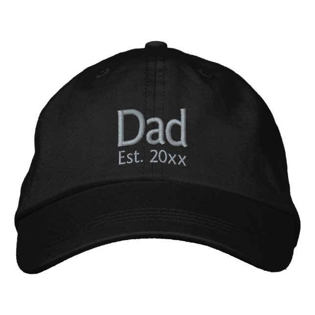 Dad Year Est. Text Template Embroidered Hat (Front)