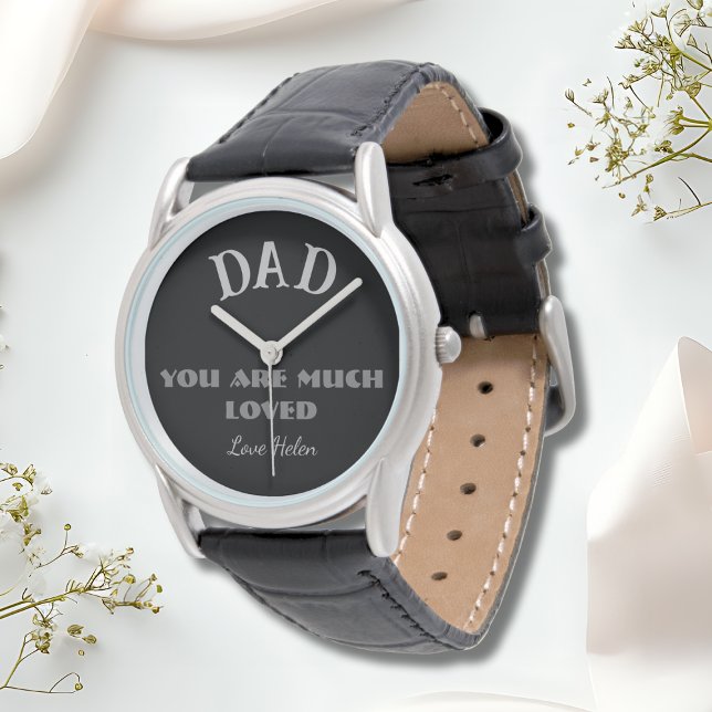 Dad You Are Much Loved Classic Leather Strap Sport Watch (Dad You Are Much Loved -Classic Leather Strap Sports Watch.)