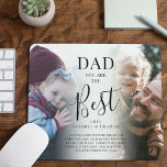 'DAD' you are the Best Name & Quote Keepsake Mouse Pad<br><div class="desc">Modern photo and quote 2 photo mouse pad for dads, featuring 2 pictures of your choice, which can easily be downloaded from a computer or your phone, the text 'DAD you are the Best' in elegant calligraphy script, your childrens name/s and a quote that can be customised so that it...</div>