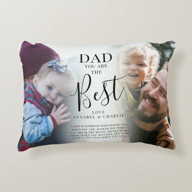 'DAD' you are the Best  Photos Name & Quote Plaque Decorative Cushion (Front)