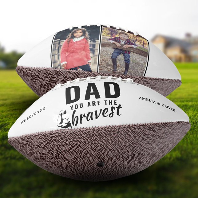Dad you are the Bravest Father`s Day 2 Photo Football (Creator Uploaded)