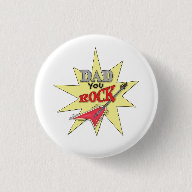 Dad You Rock  3 Cm Round Badge (Front)