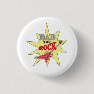 Dad You Rock  3 Cm Round Badge