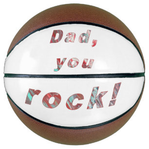 Dad, you rock, colourful letters basketball