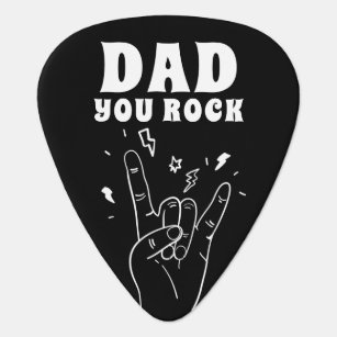 Dad You Rock   Father's Day Photo Guitar Pick