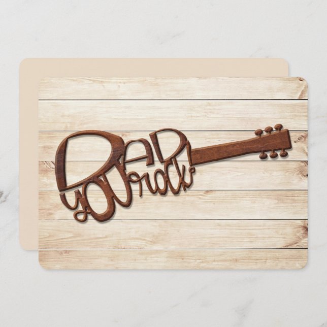 Dad You Rock Father's Day Wood Carved Guitar (Front/Back)
