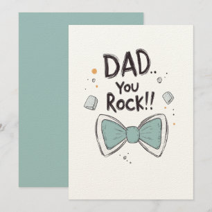 DAD… YOU ROCK! Funny Father’s Day Gift with Bow Invitation