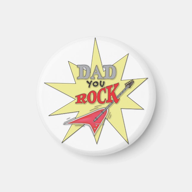 Dad You Rock  Keychain Magnet (Front)