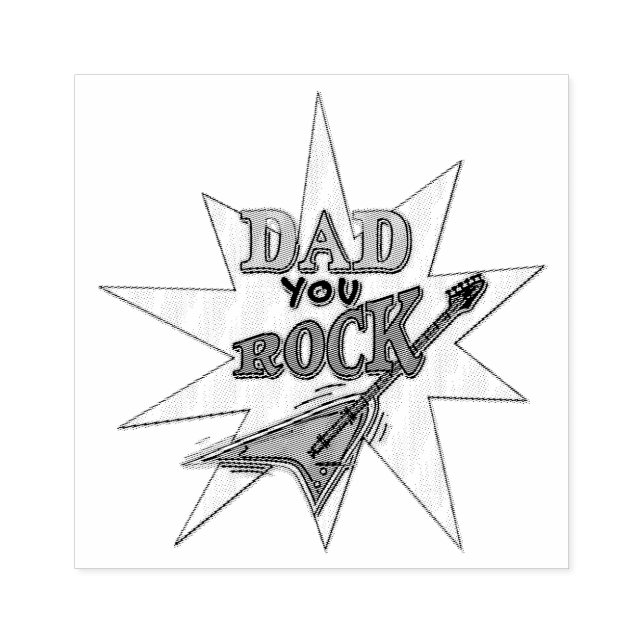 Dad You Rock Rubber Stamp (Imprint)