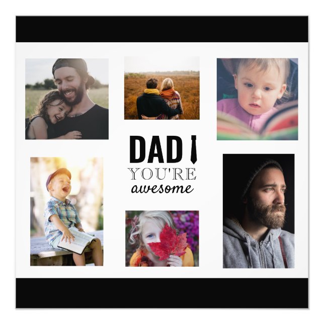 dad you're awesome photo collage father's day gift (Front)