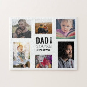Dad You're Awesome Photo Collage Personalised Jigsaw Puzzle