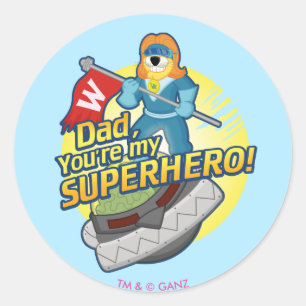 Dad, You're My Superhero Classic Round Sticker