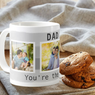 Dad You're the Best Grey Brush Stroke 3 Photo Coffee Mug