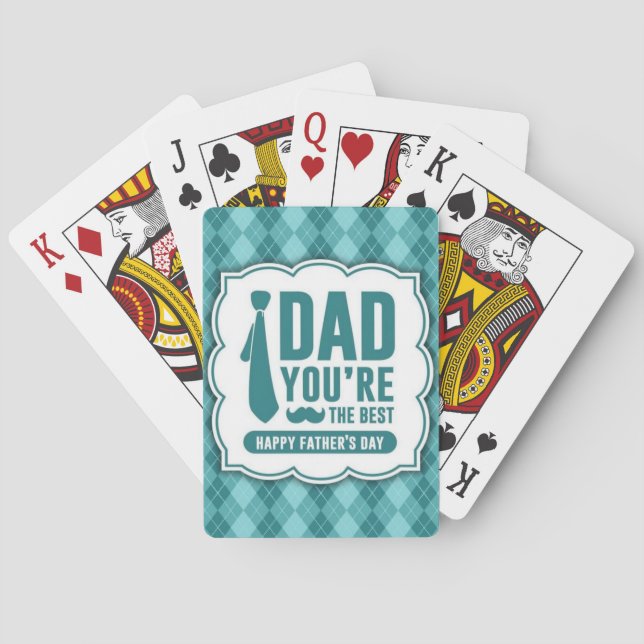  "Dad You're The Best" Happy Father's Day Playing  Cards (Back)