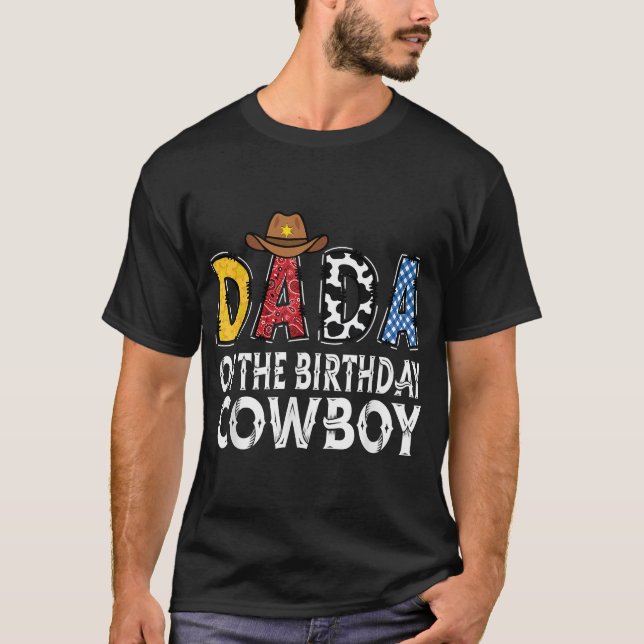 Dada 1St Birthday Cowboy Western T-Shirt (Front)