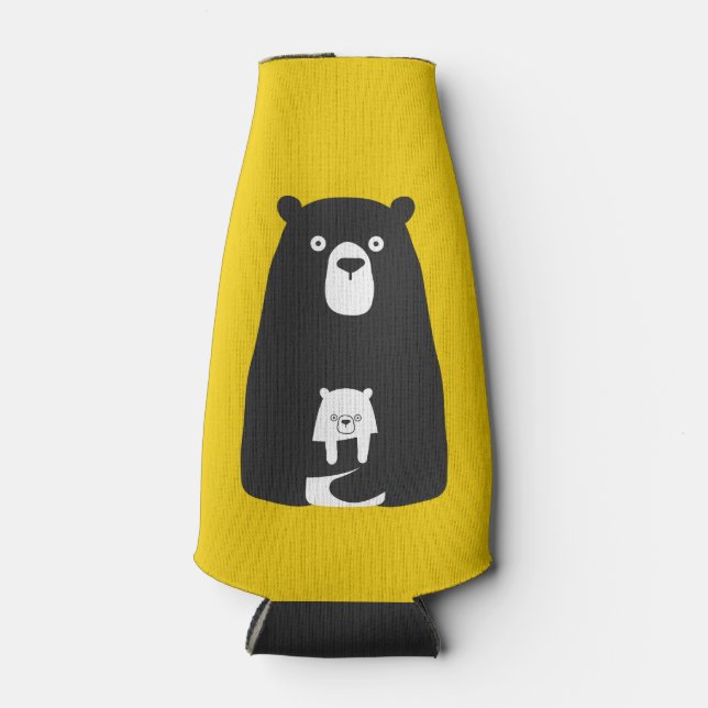 DADA BEAR & ME | Dad Kids Daughter Son Dada Bear Bottle Cooler (Front)