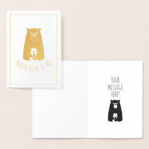 DADA BEAR & ME   Dad Kids Daughter Son Dada Bear Foil Card