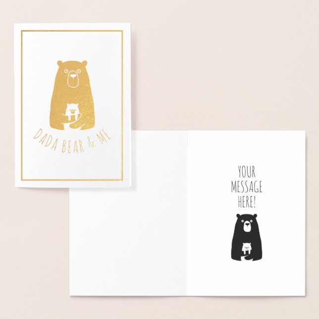 DADA BEAR & ME | Dad Kids Daughter Son Dada Bear Foil Card (Display)
