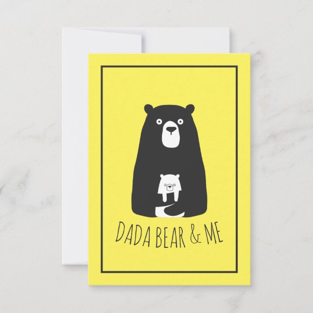 DADA BEAR & ME | Dad Kids Daughter Son Dada Bear Thank You Card (Front)