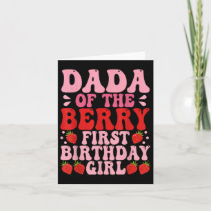 Dada Berry First Birthday Strawberry Girl Mum And Card