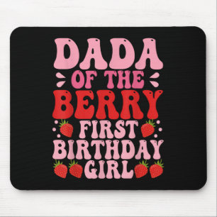 Dada Berry First Birthday Strawberry Girl Mum And Mouse Pad