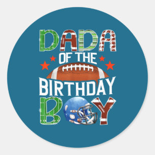Dada Birthday Game Day Football Classic Round Sticker