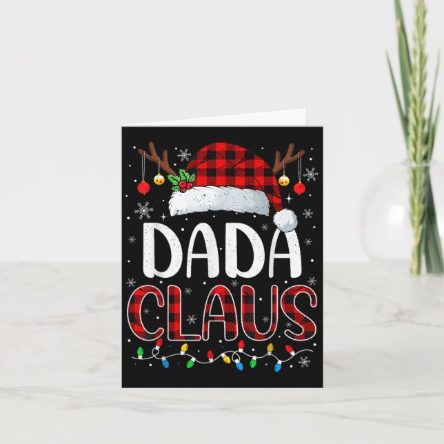 Dada Claus Christmas Lights Pajama Family Matching Card (Front)